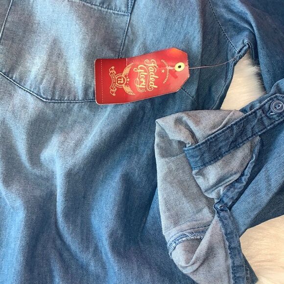 FADED GLORY DEMIN SHIRT SIZE MEDIUM - Picture 2 of 10